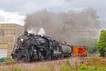 Approaching Jackson Street with the full Steam Locomotive Heritage Association display train in tow